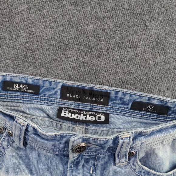 Buckle Black Men's Blake Relaxed Straight Jeans Blue 32 Copenhagen Wash - Picture 9 of 12